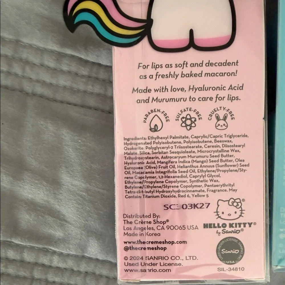 The Crème Shop x Hello Kitty Macaron Lip Balm‎ - Pink & Blue